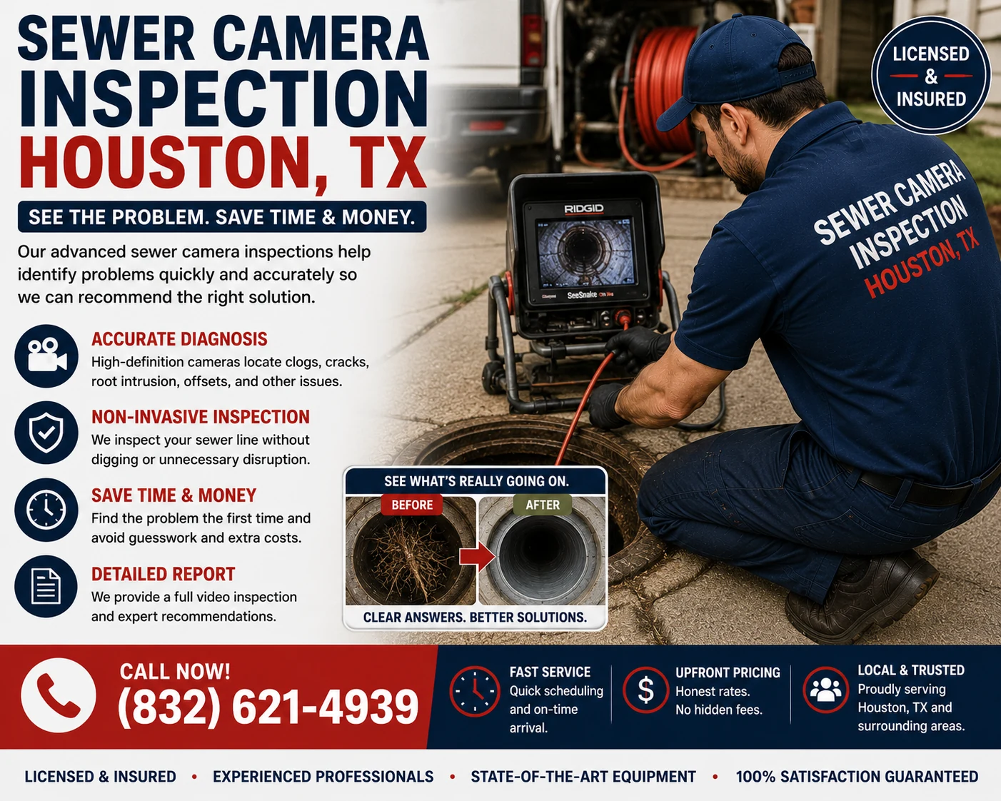 Sewer Camera Inspection in Houston TX by Affordable Plumbing Services